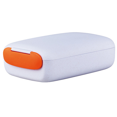 BioLoco Urban Lunchbox Rechthoekig PLA - Marshmellow Wit/Oranje - Vaatwasser bestendig - 13x19,5x6cm
