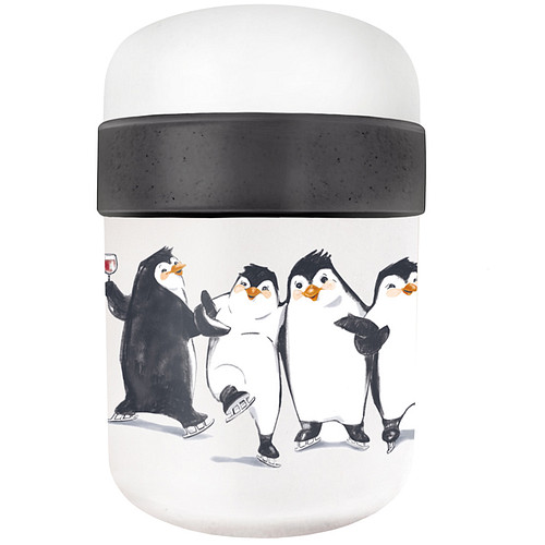 PLA/plant bioloco lunchpot met 2 compartimenten 500ml + 200ml - Pinguins