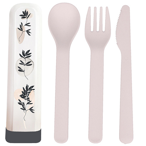 BioLoco Bestekset PLA - Japanse Takjes - Lepel/Vork/Mes - Herbruikbaar - 16cm