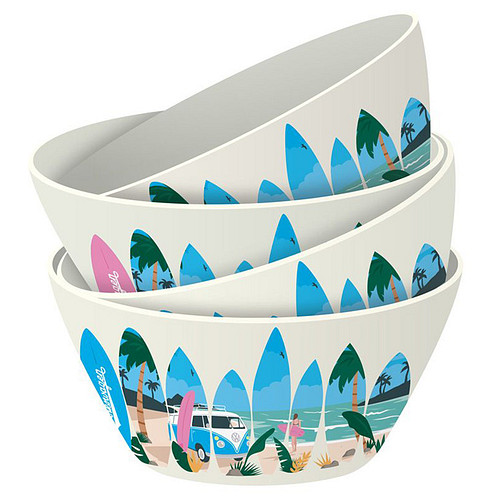 Set Picknick/Camping Schaaltjes RPET - Volkswagen T1 Camper Wave are Calling - 4 stuks - 6,5x14,5cm