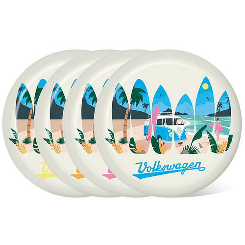 Set Picknick/Camping Borden RPET - Volkswagen T1 Campers Waves are Calling - 4 stuks - 1,5x23cm