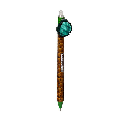 Pen Blauw - Minecraft Diamond/Diamant - Uitwisbaar Inkredible - 16.5cm