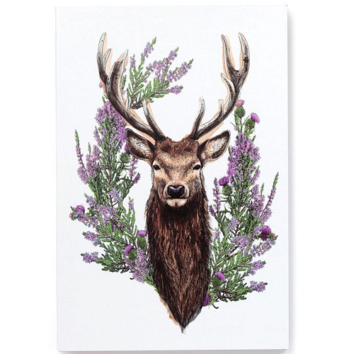 Notitieboekje - Wild Stag Hert - A5 Gelineerd - 100% Gerecycled Papier/Karton Gelijmde Rug - Dikte 7mm