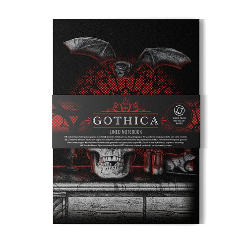Notitieboekje A5 - Gothica Skulls Nocturne - Gerecycled Papier- Gelinieerd - 21x14.5x0.5cm