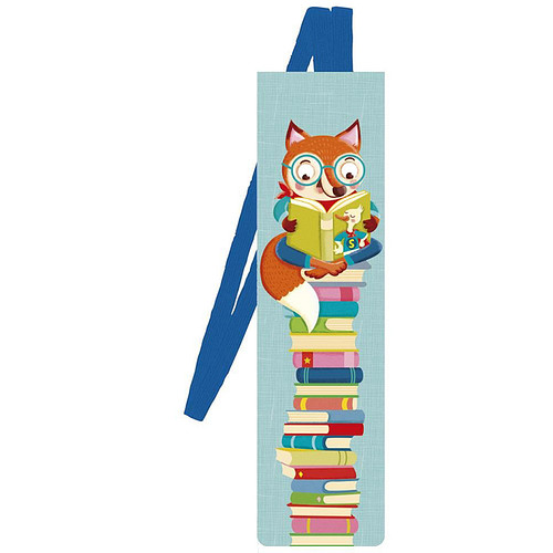Boekenlegger Kind - Lezende Vos - Elastieken Band - 4,7x17,5cm