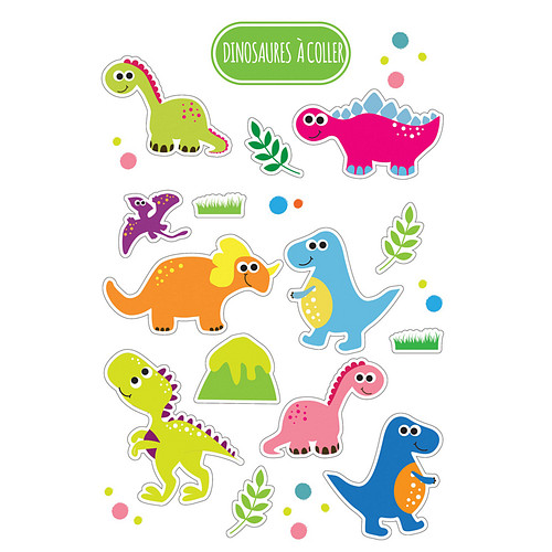 Stickers - Dinosaursussen Felgekleurd Cartoon - Scrapbook Hobby DIY Stickervel - 2-6.5cm - 28 Stuks
