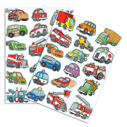 Stickers - Auto's en Vrachtauto's Cartoonstyle - Scrapbook Hobby DIY Stickervel - 2.2-4cm - 34 Stuks