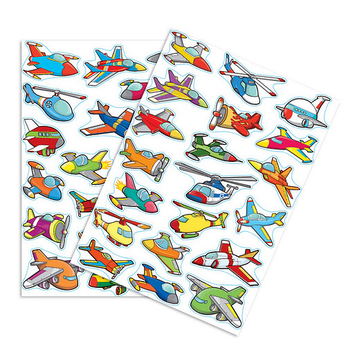 Stickers - Vliegtuigen & Helikopters / Luchtvaart - Scrapbook Hobby DIY Stickervel - 3-6cm - 39 Stuks