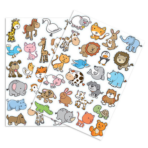 Stickers - Grappige Dieren Cartoonstyle - Scrapbook Hobby DIY Stickervel - 2/1.5-5cm - 50 Stuks