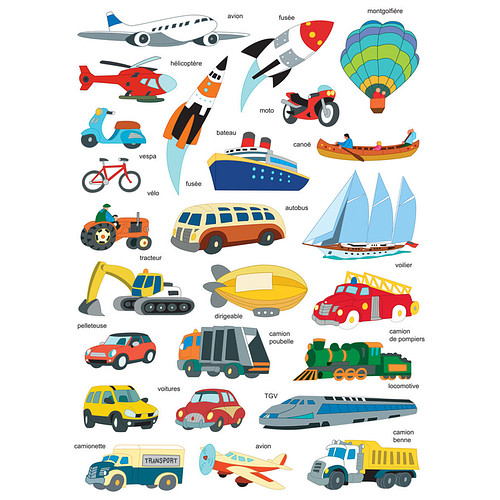 Stickers - Transport - Vrachtwagen/Boot/Auto/Vliegtuig/Raket - Scrapbook Hobby DIY - 2 Stickervellen - 2.5-7.5cm - 50 Stuks