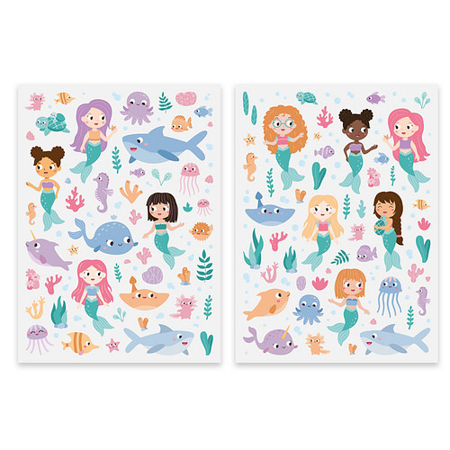 Stickers - Zeemeerminnen & Zeeleven Cartoonstyle - 2 Vellen - Scrapbook Hobby DIY Stickervel - 0,4-7cm - 178 Stuks
