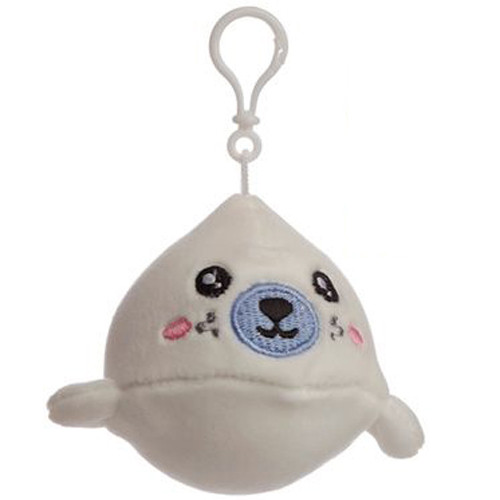 Sleutelhanger - Tashanger Pluche Zeehond - Wit - 7,5cm
