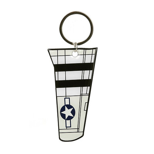 Metalen sleutelhanger vliegtuigvleugel Mustang Wing - 8cm