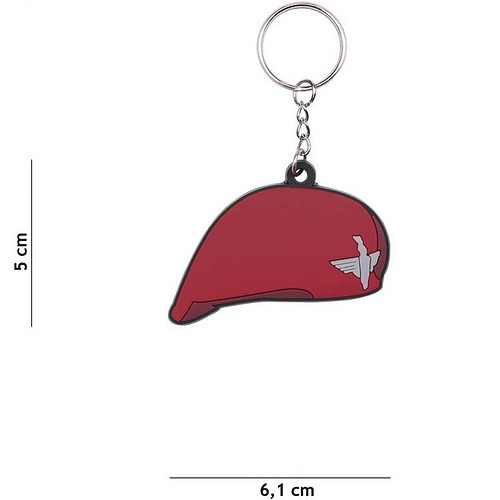 Sleutelhanger PVC - Baret Rood WWII