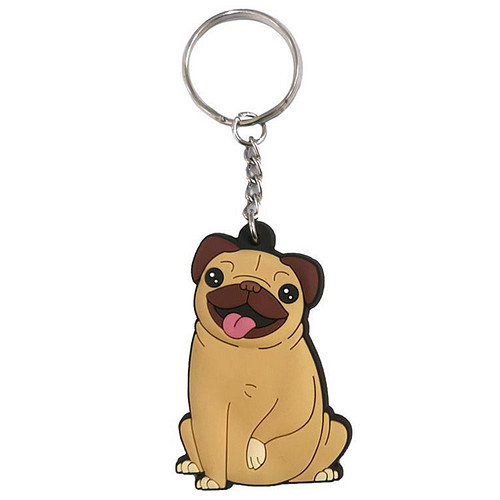 Sleutelhanger Mopps Mopshond PVC - 6cm