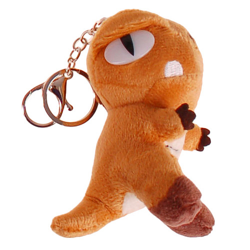 Sleutelhanger/Tashanger Dinosaurus T-rex Lichtbruin - 12x6x4,5cm