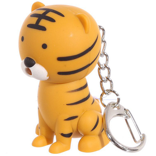 Sleutelhanger - Tijger Zoo Keypers - Led Lampje & Geluid - 5,5x3x5cm