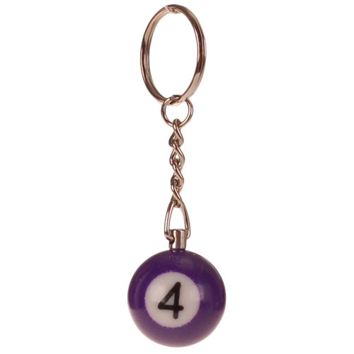 Sleutelhanger - Poolbiljart 4-Ball 3D - Paars - 2,5cm