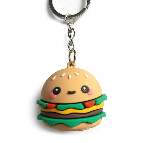 Sleutelhanger 3D- Hammy de Burger Foodiemals - PVC - 5x4x4cm