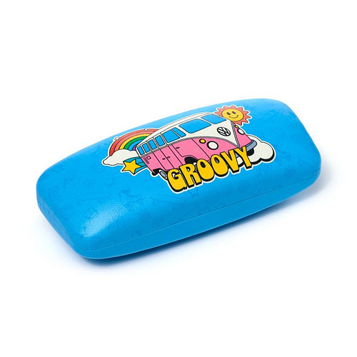 Brillenkoker/Zonnebril Houder Case - Volkswagen Busje T1 Groovy - Blauw - 5x16x6cm