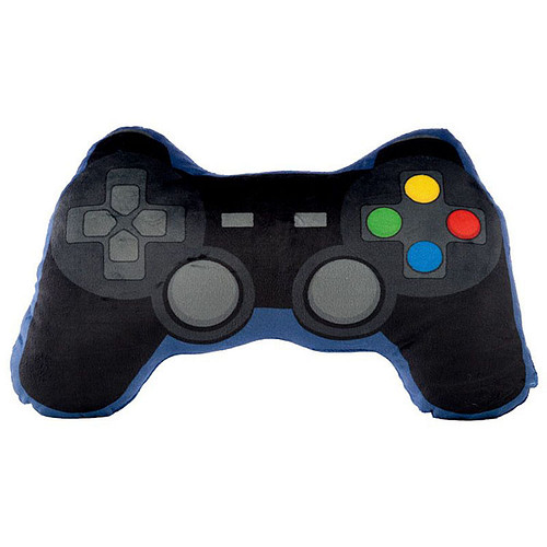 Sierkussen Pluche Game Controller - Zwart - 11,5x35x8cm (LxBxD)