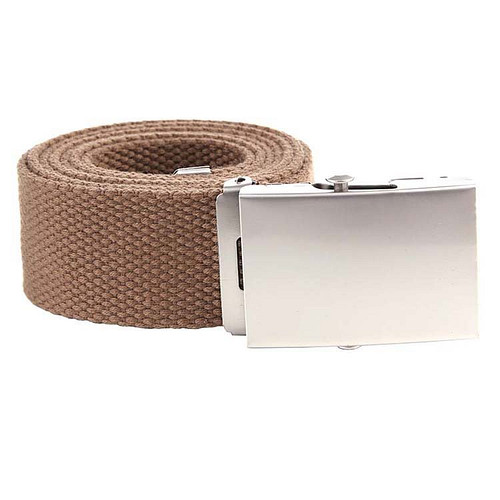 Koppelriem/Tropenkoppel canvas met schuifgesp - Khaki/Beige