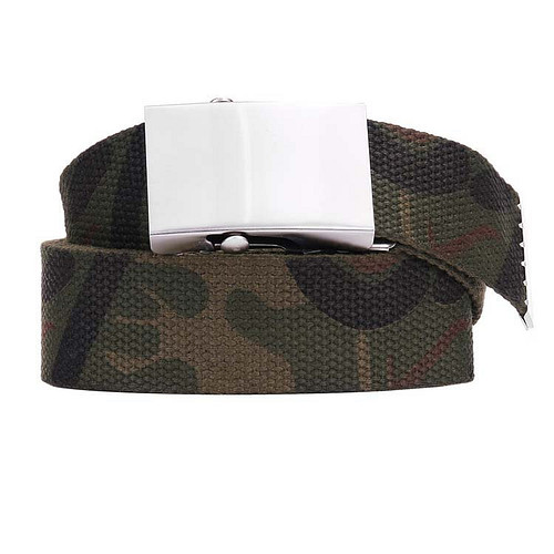 Koppelriem/Tropenkoppel canvas met schuifgesp - Camouflage groen - Woodland