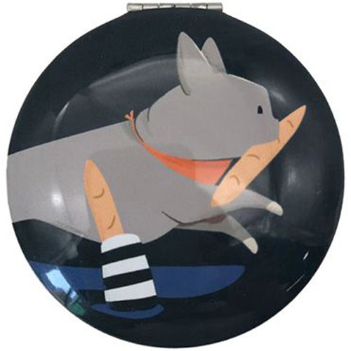 Make-Up Spiegeltje - Hond Bertrand Franse Bulldog Stokbrood - Barks - 6,5cm