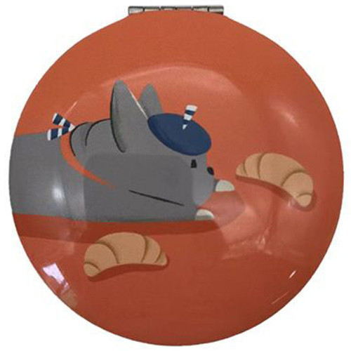 Make-Up Spiegeltje - Hond Bertrand Franse Bulldog Croissants - Barks - 6,5cm