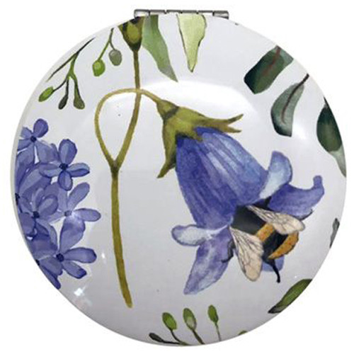 Make-Up Spiegeltje - Hortensia/Klokjesbloem en Bij - Nectar Meadows - 6,5cm