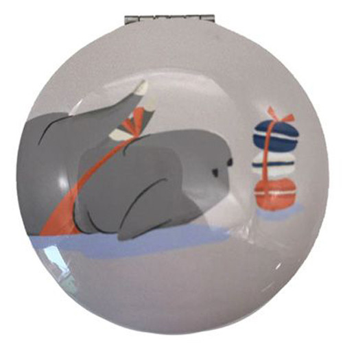 Make-Up Spiegeltje - Hond Bertrand Franse Bulldog Macarons - Barks - 6,5cm