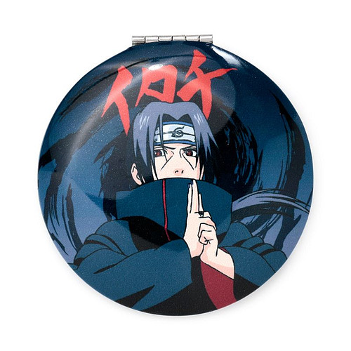 Spiegeltje Make-Up Compact Klep - Naruto Ninja Manga - Sasuke Uchiha - 6.5x6.5x1cm