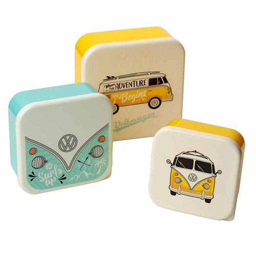 Set van 3 lunchtrommels - Volkswagen kampeerbus