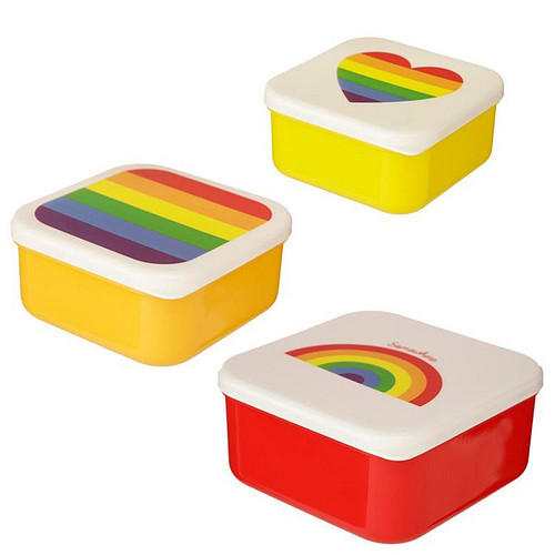 Set van 3 lunchtrommels - Regenboog
