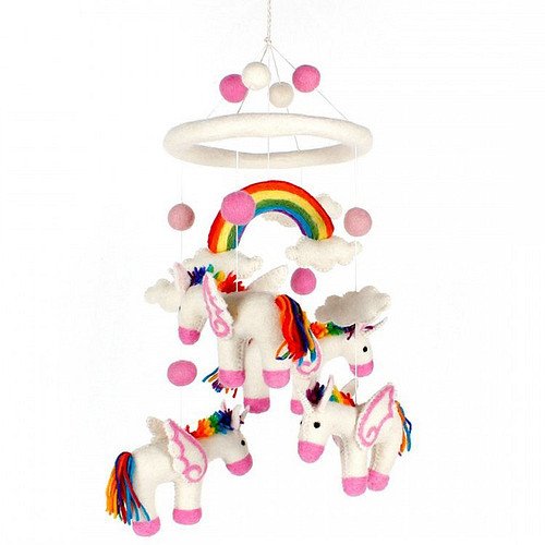 Mobiele met Eenhoorns - Wolkjes - Regenboog
