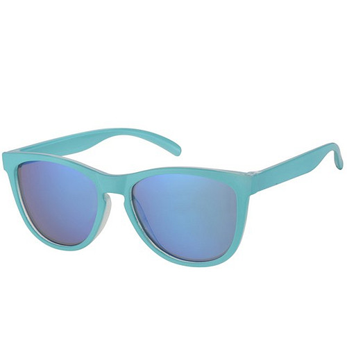 Kinderzonnebril lichtblauw met blauwe revo glazen 5-8jr - 100% UV cat 3