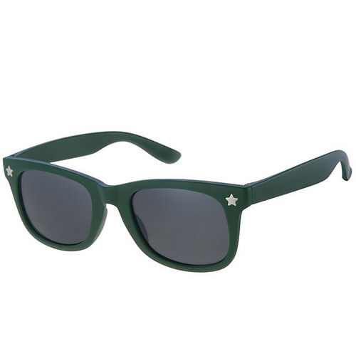 Kinderzonnebril donkergroen met zilverkleurig sterretje 5-8jr - 100% UV cat 3