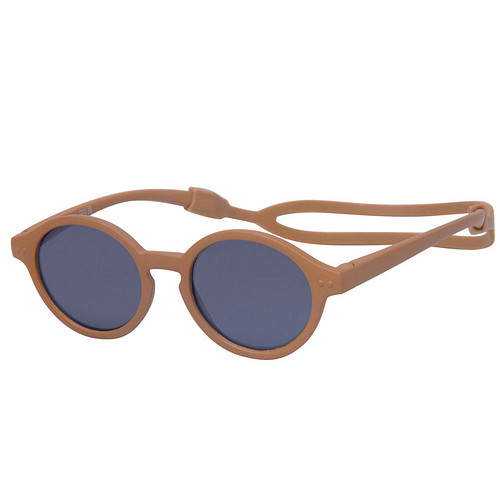 Kinderzonnebril - Bruin met rubber hoofdband aan voet 10mnd-4jr - 100% UV cat 3