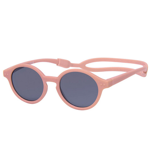 Meisjeszonnebril - Oudroze met rubber hoofdband aan voet 10mnd-4jr - 100% UV cat 3