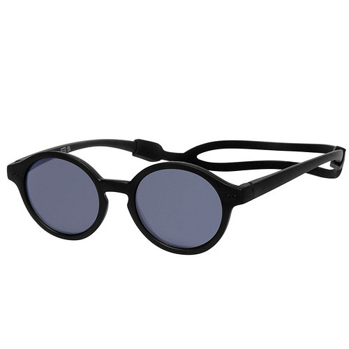 Kinderzonnebril - Zwart met rubber hoofdband aan voet 10mnd-4jr - 100% UV cat 3