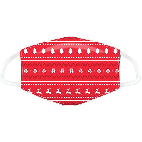 Mondkapje - kerst rood met kerstfiguurtjes