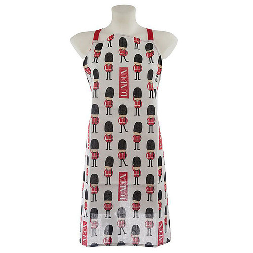 Keukenschort Londense Wachter Poly Katoen - Wit - 80x72cm (HxB)