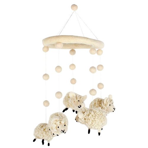Vilten mobiel schaapjes van Vilt 