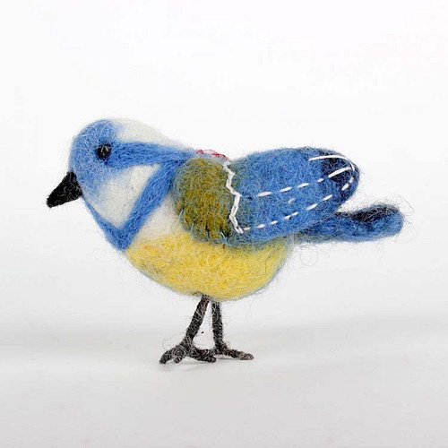 Vilten vogeltje pimpelmeesje 10cm