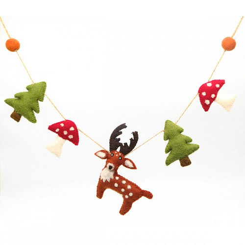 Vilten slinger - Hert in het bos - 75cm