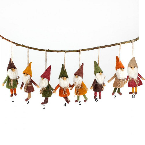 Vilten hanger kabouter aardetinten - 14cm