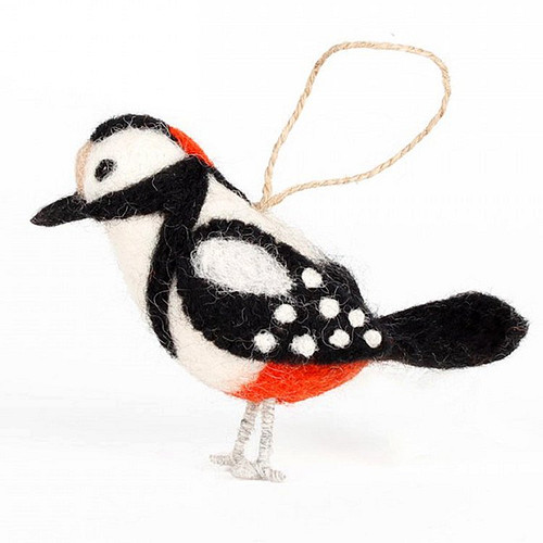 Vilten hanger Bonte specht - 15cm