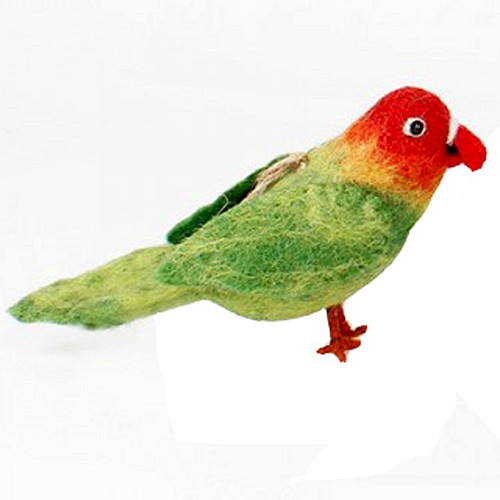 Vilten hanger dwergpapegaai - 15cm