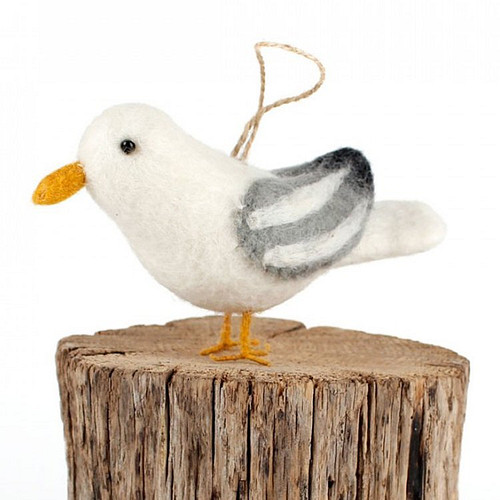 Vilten hanger zeemeeuw - 10cm