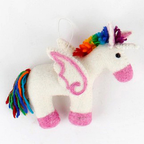 Vilten hanger eenhoorn - 13x10cm